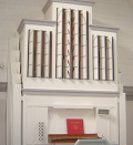 An image of the organ in Bureå Funeral Chapel